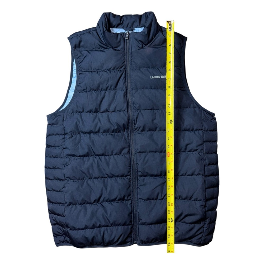 Lands End NWT Mens Navy FP 600 Allied Feather and Down Zipper Puffer Vest Sz Med - Picture 4 of 13